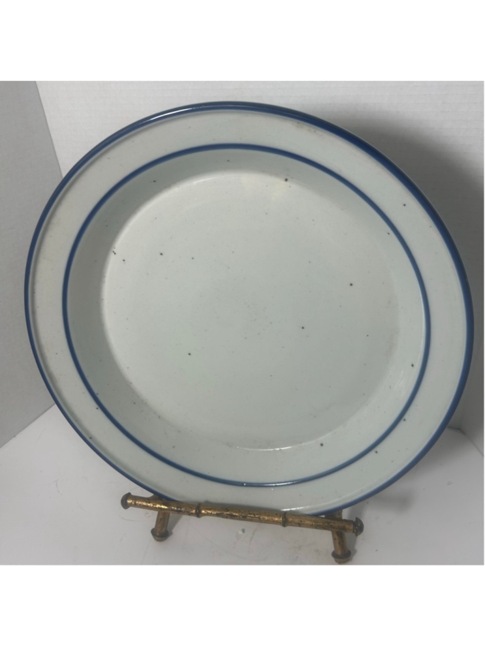 Dansk Designs Denmark Dinnerware Chop Plate Speckled Rustic Farmhouse Blue 13x2"
